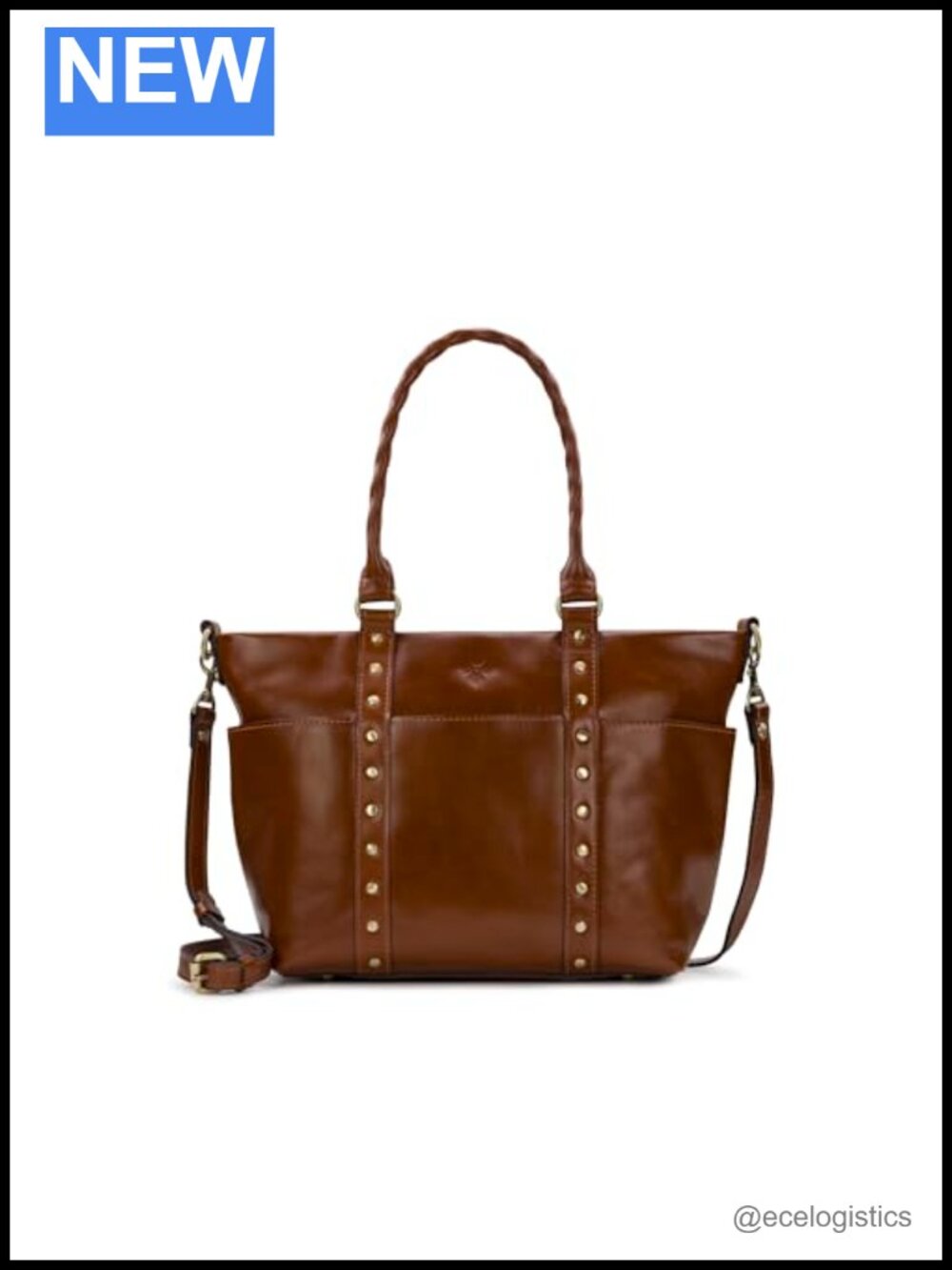 Full-Grain Leather Tote Bag with Twisted Handles, Adjustable Strap